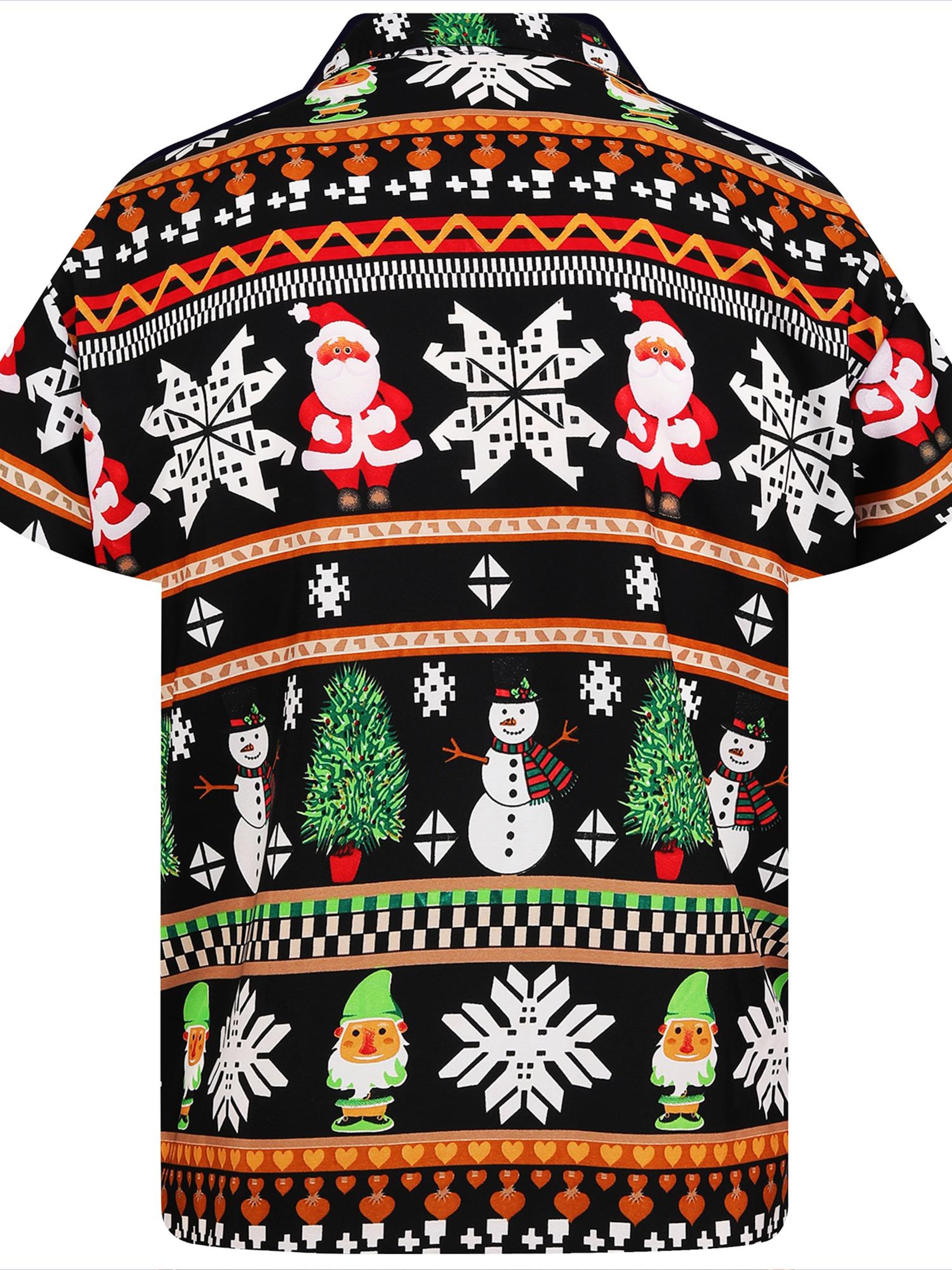 King Kameha Regular Fit Hemd 'Christmas Rows'‌‌‌‌‌ in Schwarz