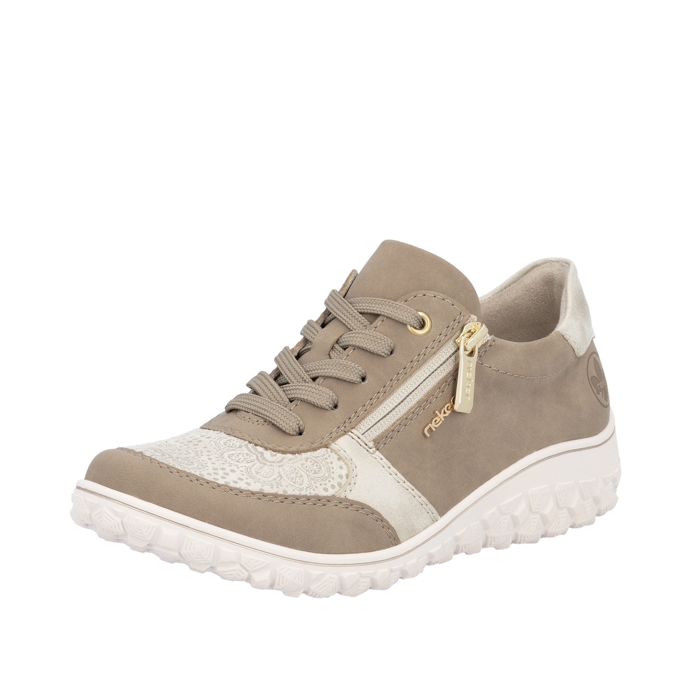Baskets basses Rieker en beige : devant