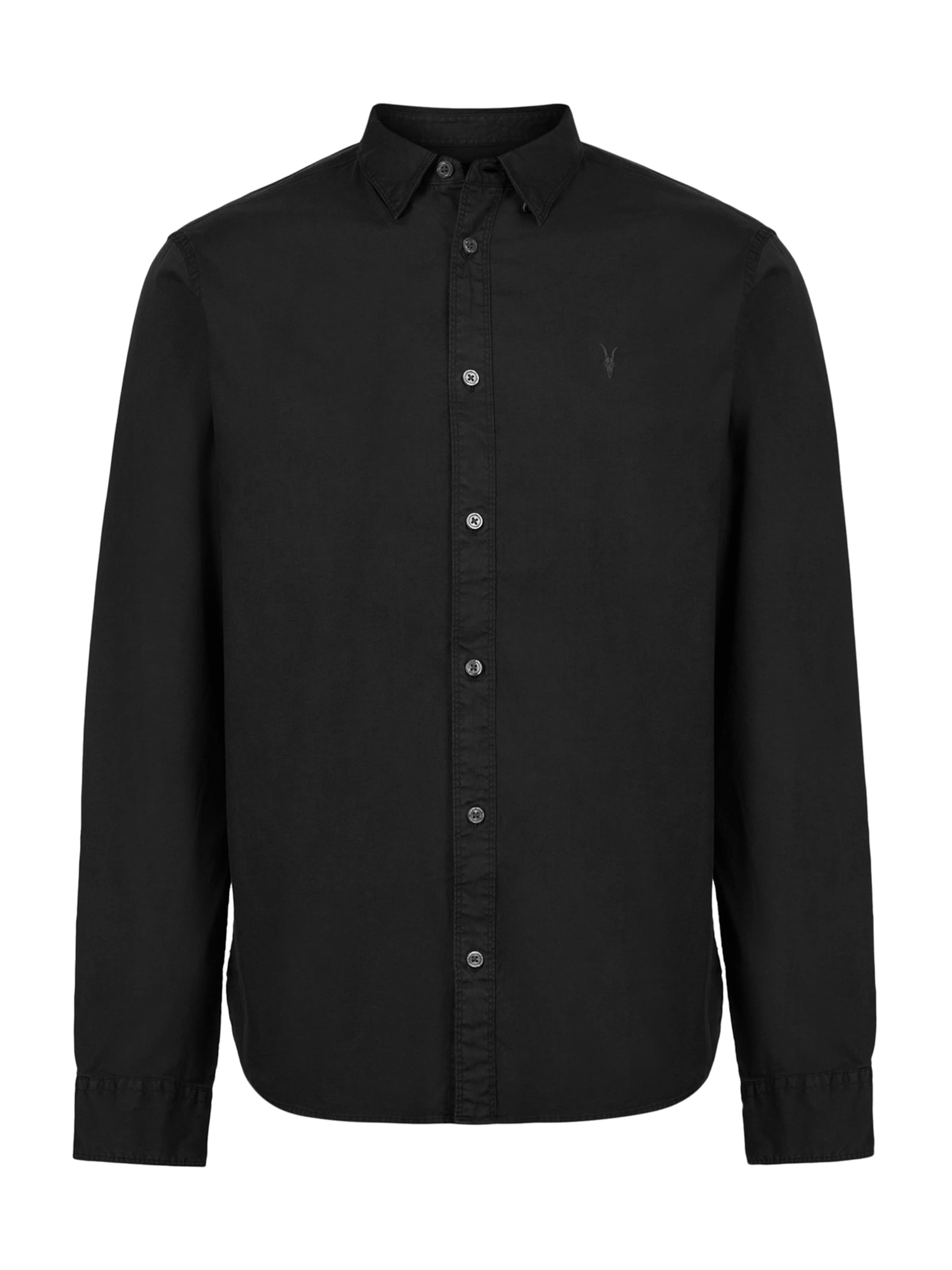 AllSaints Regular fit Πουκάμισο 'HAWTHORNE' σε μαύρο: μπροστά