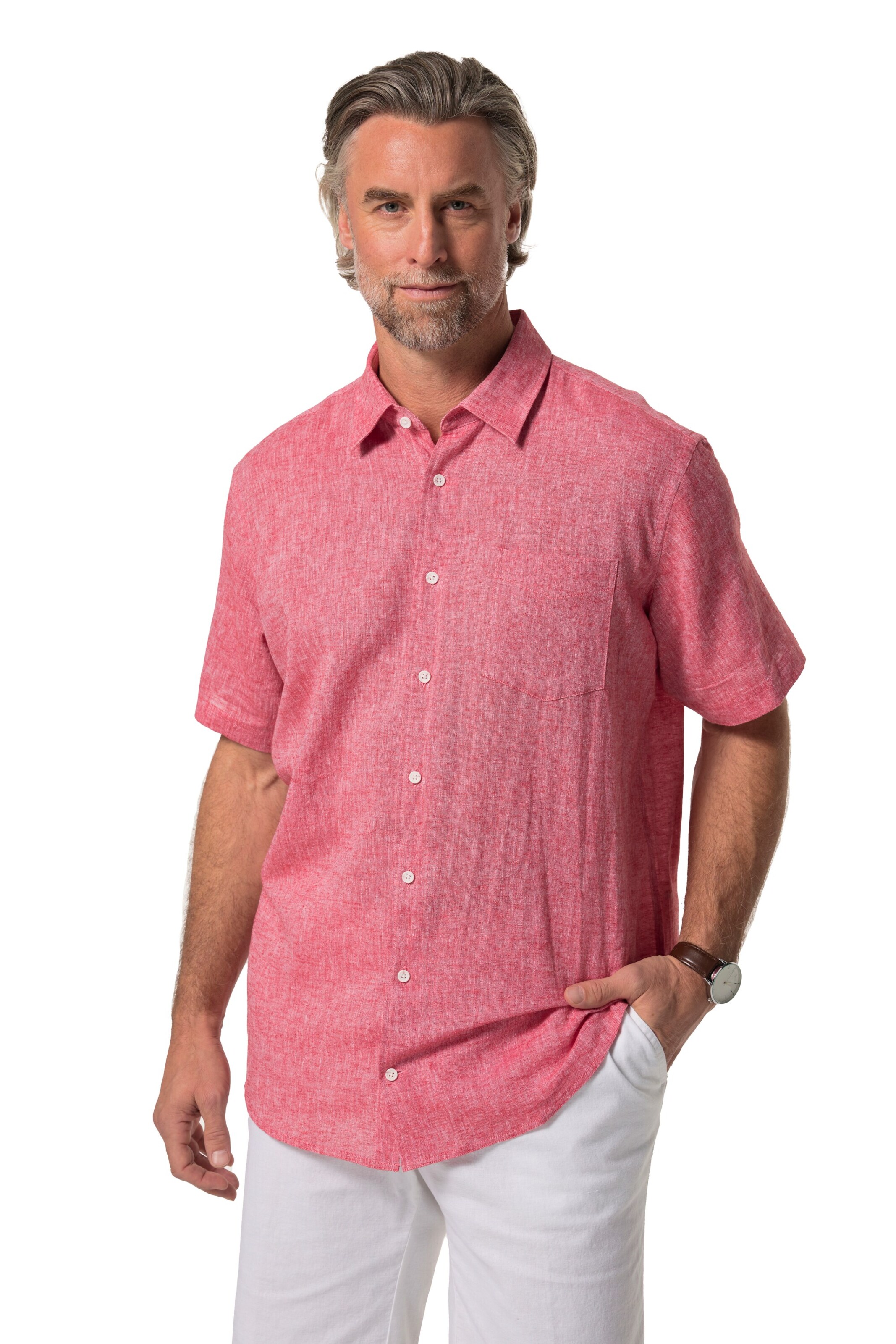 Boston Park Comfort fit Overhemd in Rood: voorkant