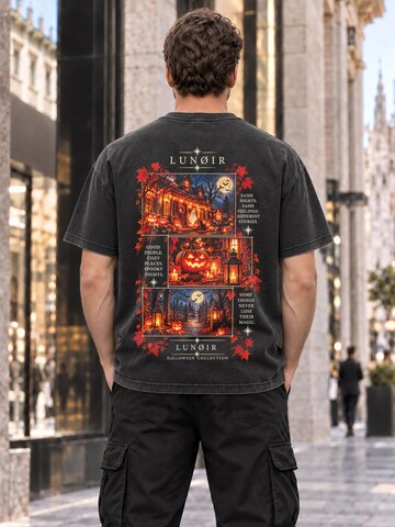 LUNØIR Studio Shirt 'Spooky Nights Cozy Lights' in Black