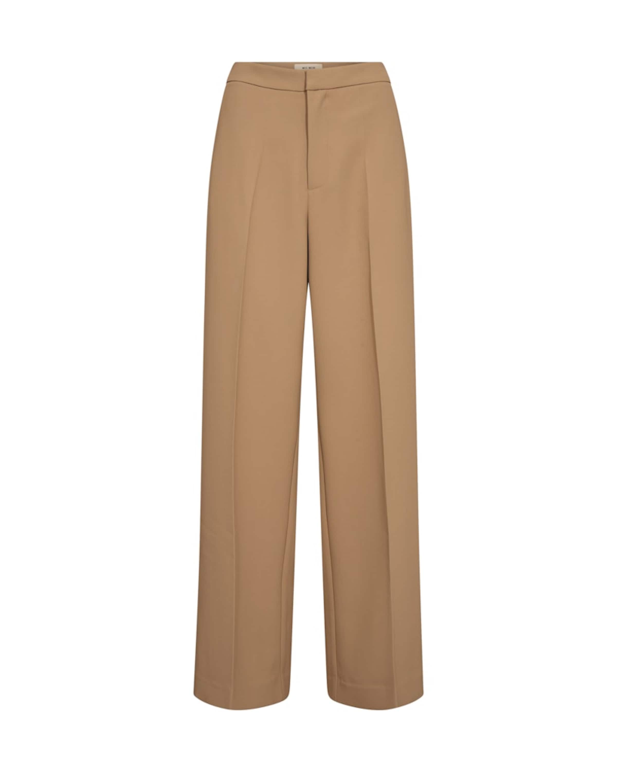 MOS MOSH Ohlapna forma Hlače na rob 'MMLeya Miley' | rjava barva: sprednja stran