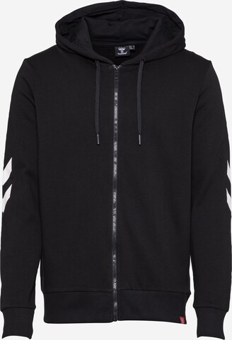 Hummel Athletic Zip-Up Hoodie 'Legacy' in Black: front