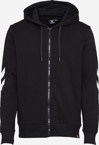 Hummel Athletic Zip-Up Hoodie 'Legacy' in Black: front