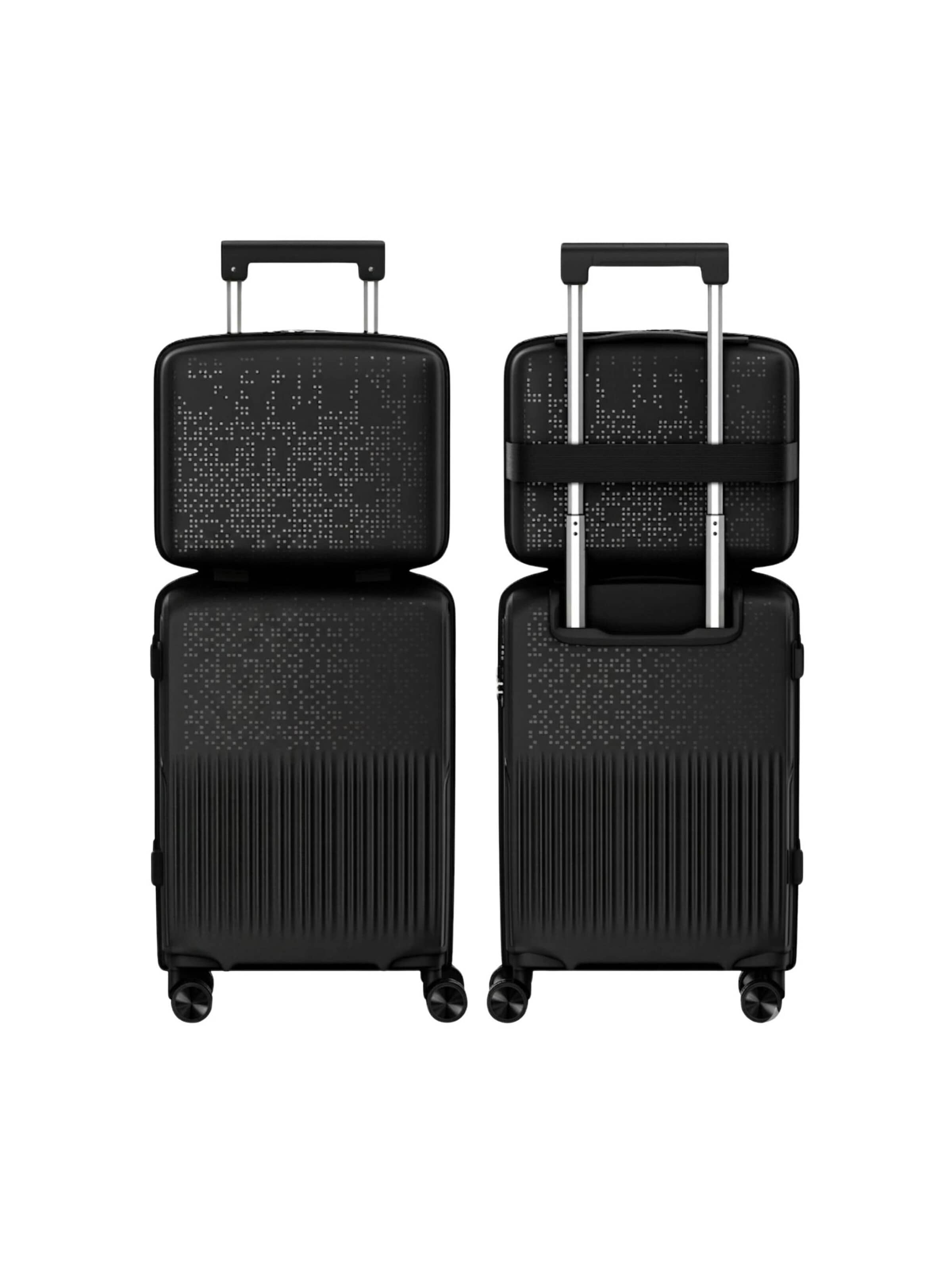 4FLY Suitcase Set 'Pixel' in Black: front