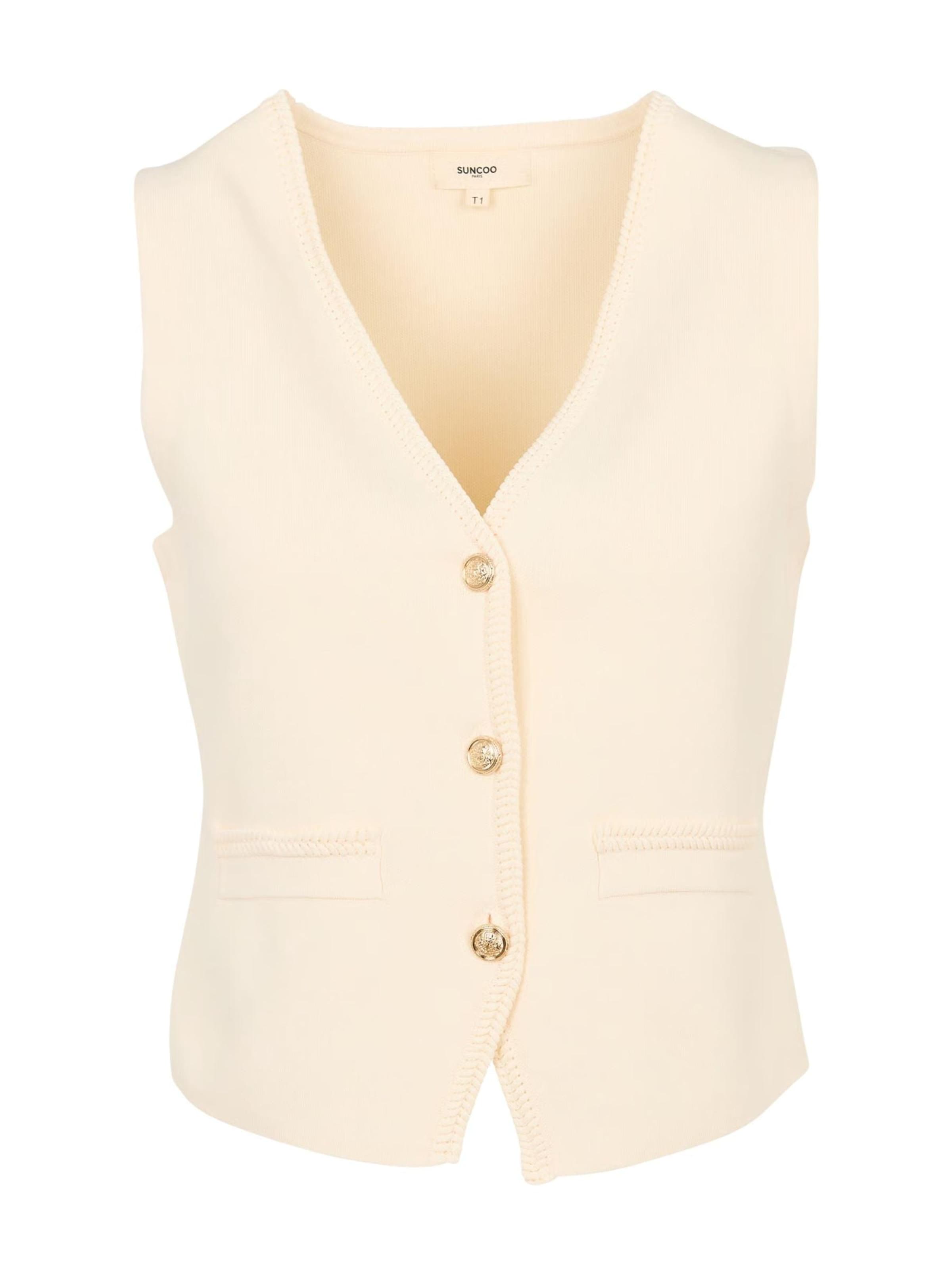 Suncoo Knitted vest 'Geni' in Beige: front
