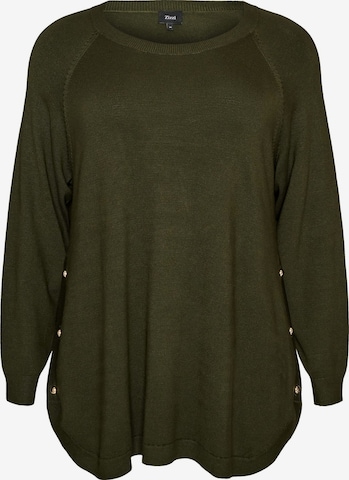 Zizzi Pullover 'CARRIE' in Grün: Vorderseite