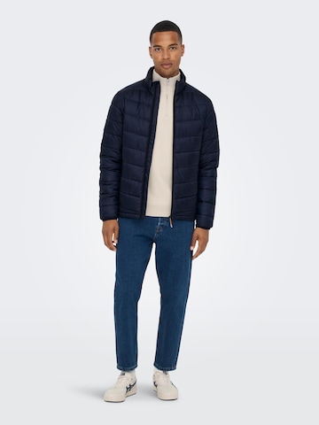 Only & Sons Between-Season Jacket 'Carven' in Blue