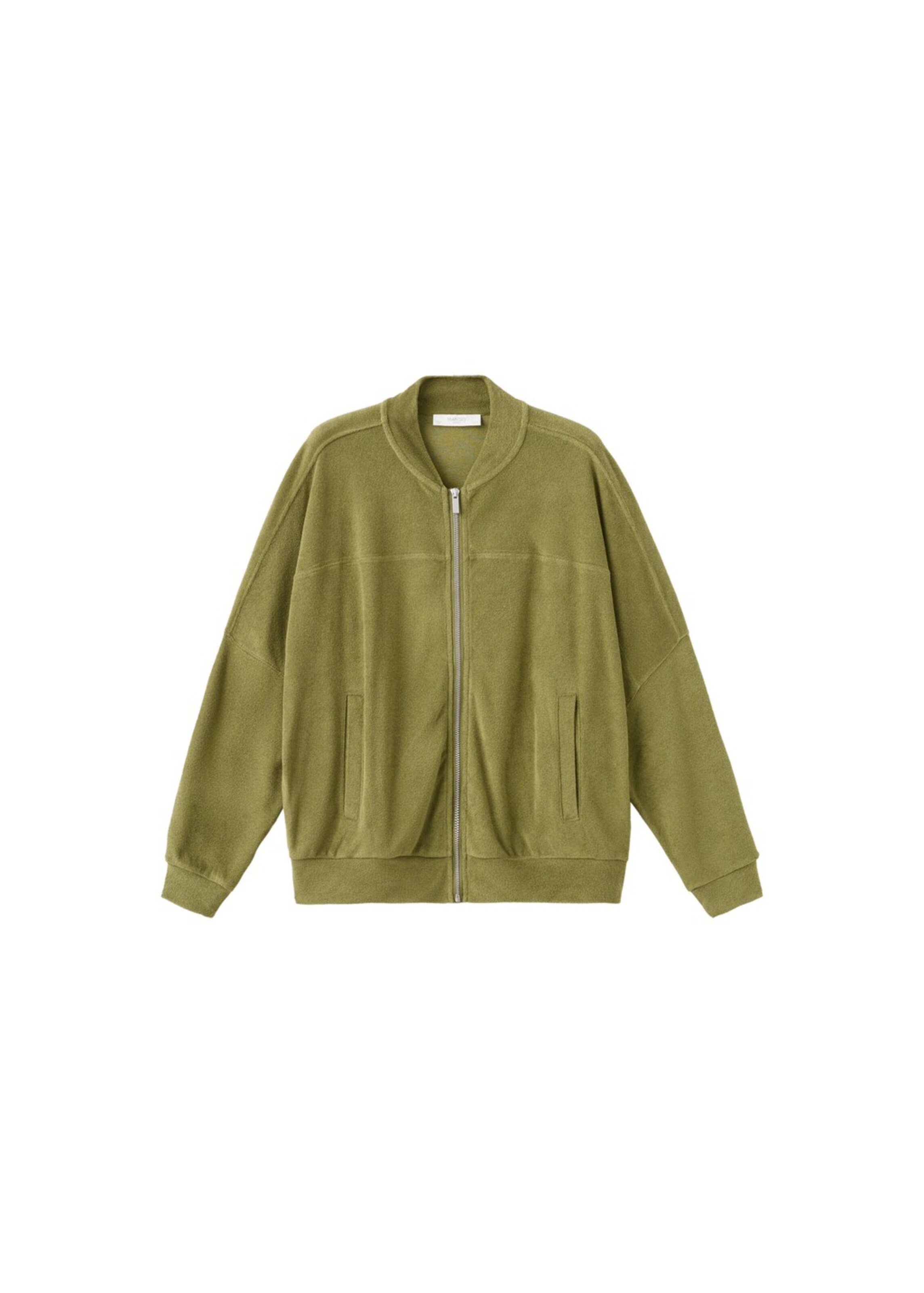 MANGO Knit Cardigan 'terry' in Khaki, Item view