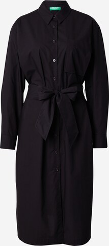 UNITED COLORS OF BENETTON Košilové šaty – černá: přední strana