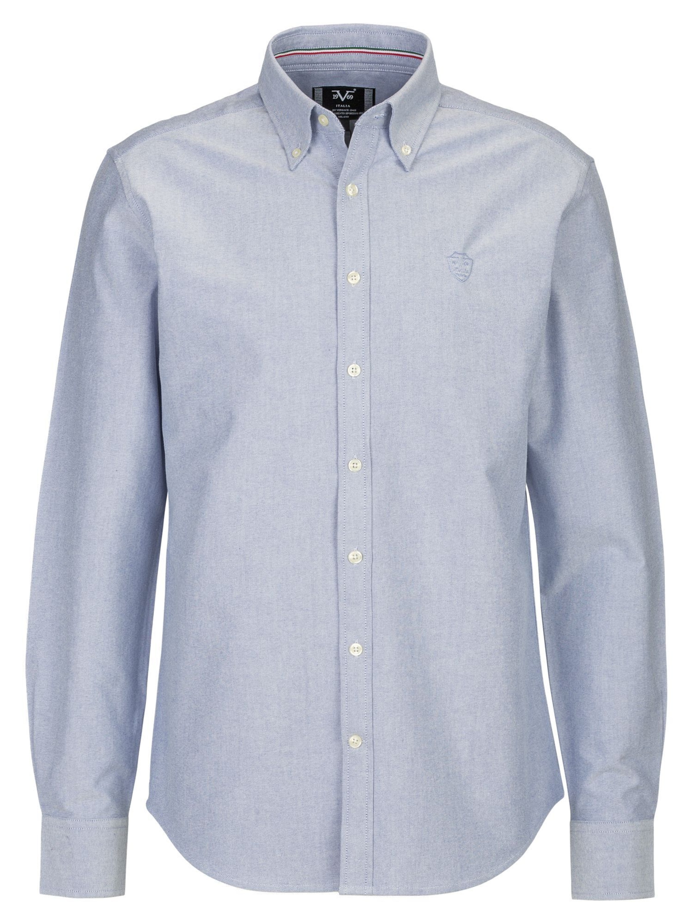 19V69 ITALIA Regular Fit Hemd 'Rocco' in Blau: Vorderseite