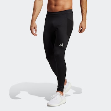 ADIDAS PERFORMANCE Skinny Workout Pants 'Saturday Long' in Black: front