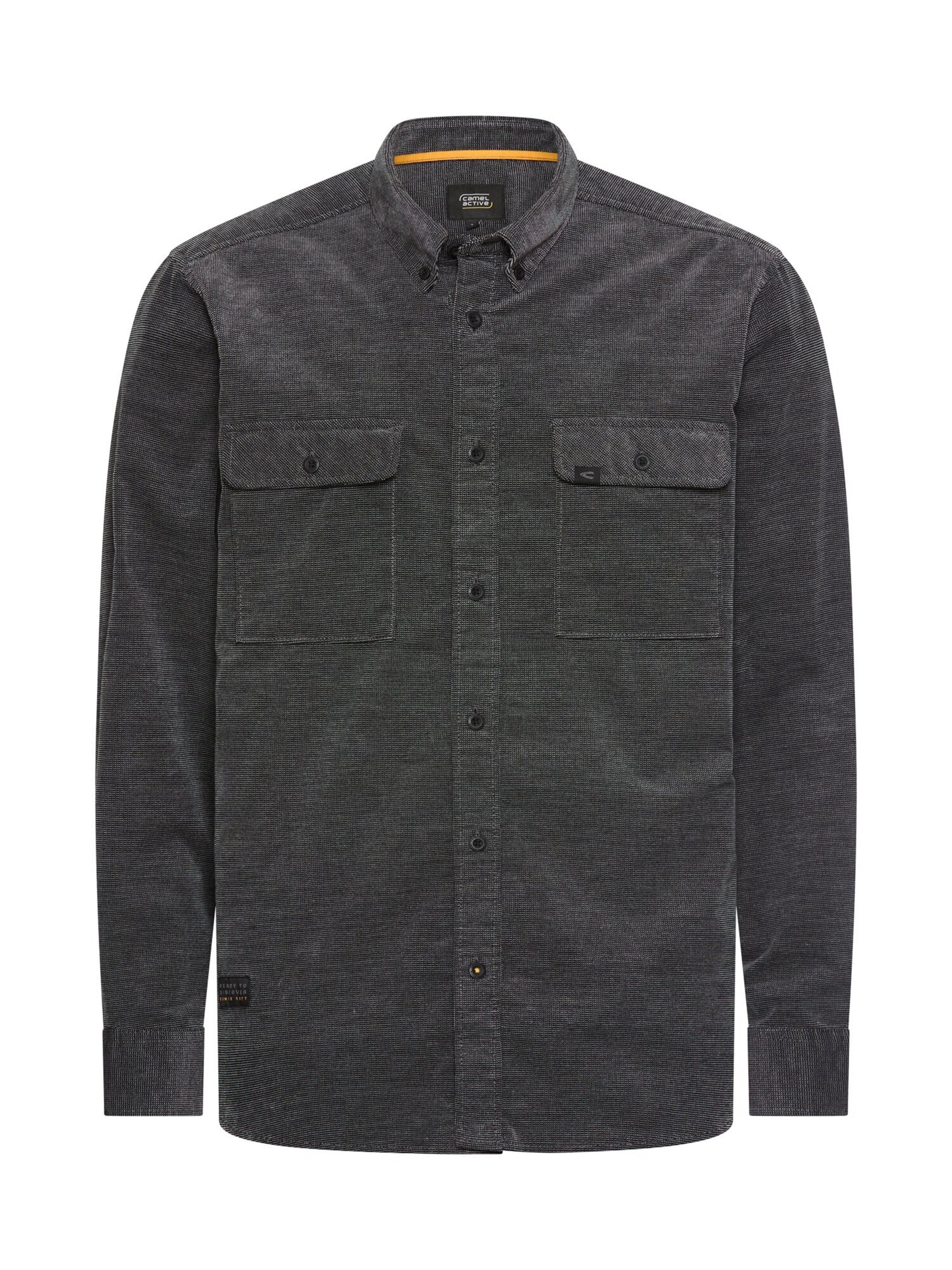 CAMEL ACTIVE Regular fit Button Up Shirt in Black: front
