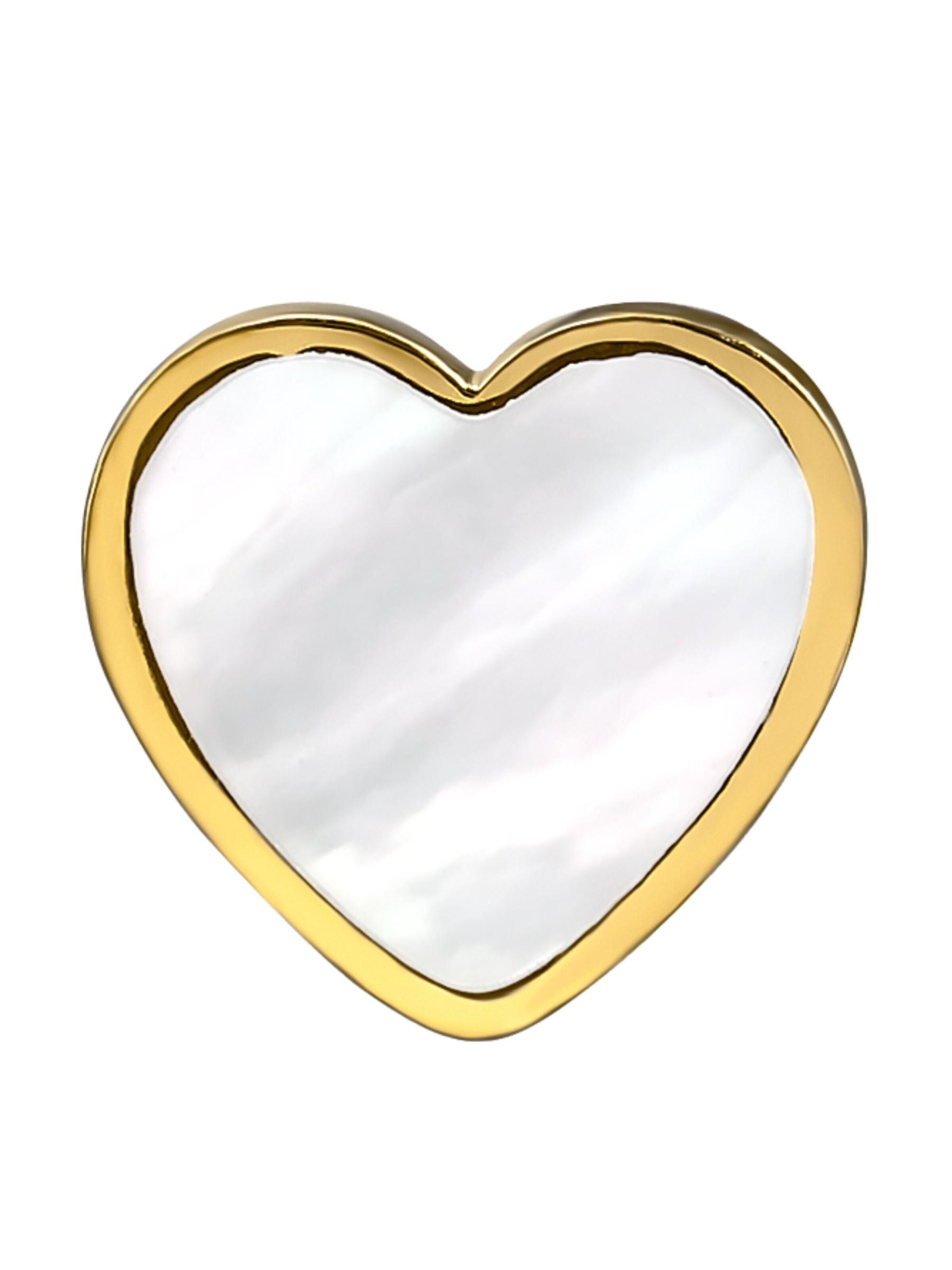 Maxte Earrings 'Herz-Ohrstecker aus Edelstahl mit Imitiertem Muschelmutt (Perlmutt)' in Gold