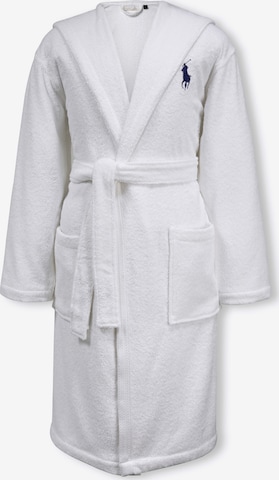 Ralph Lauren Home Long Bathrobe 'PLAYER' in White: front