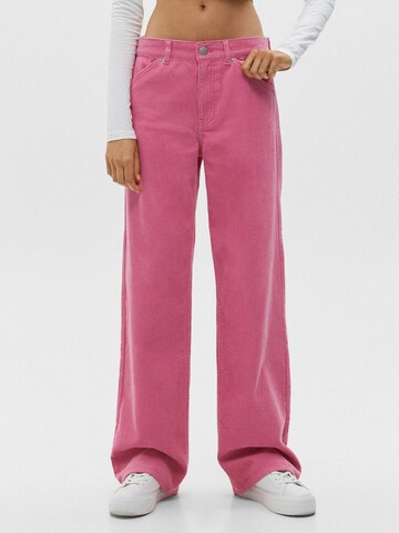 Wide Leg Pantalon Pull&Bear en rose