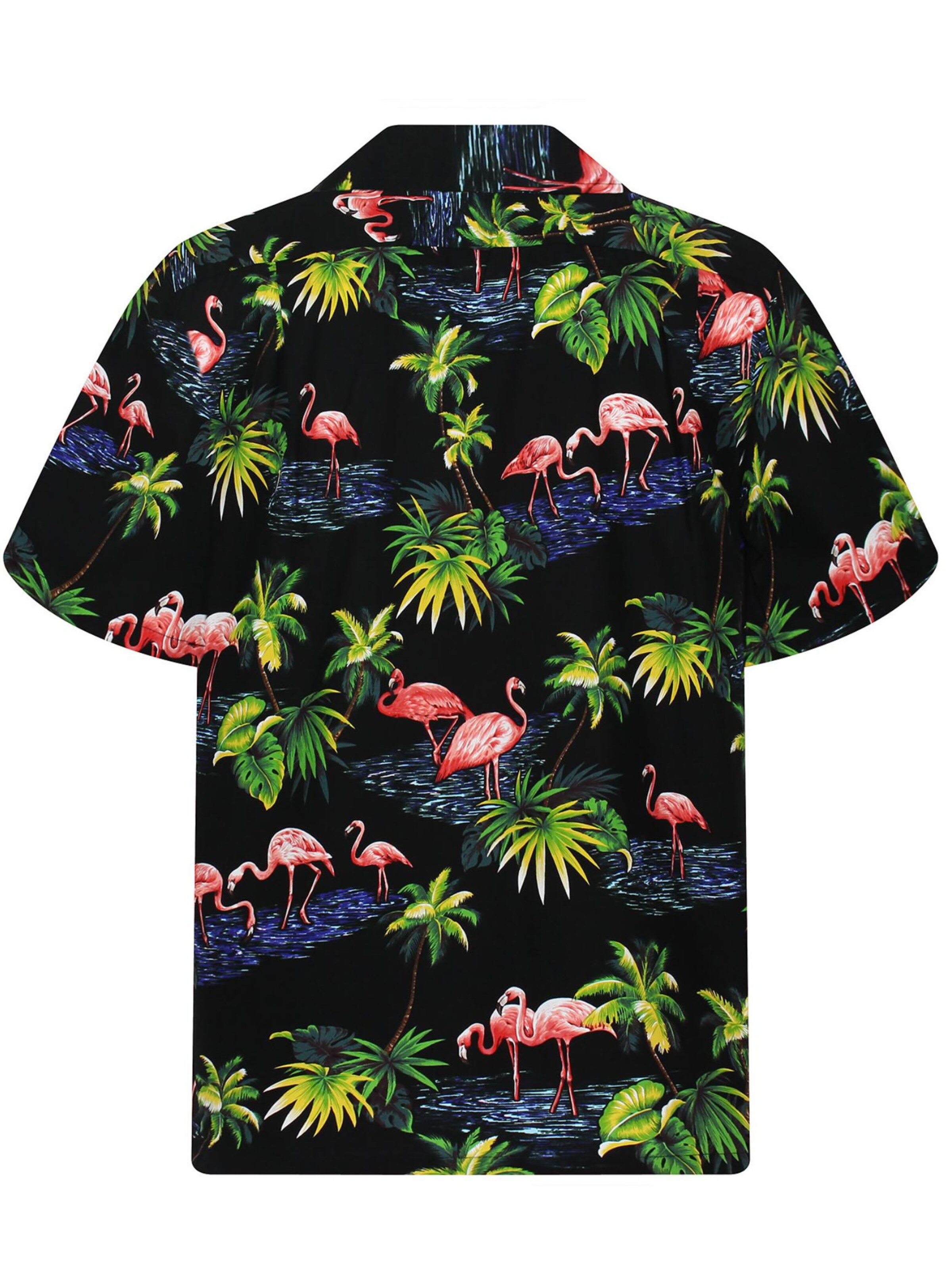 Pacific Legend Regular fit Button Up Shirt 'Flamingo' in Black