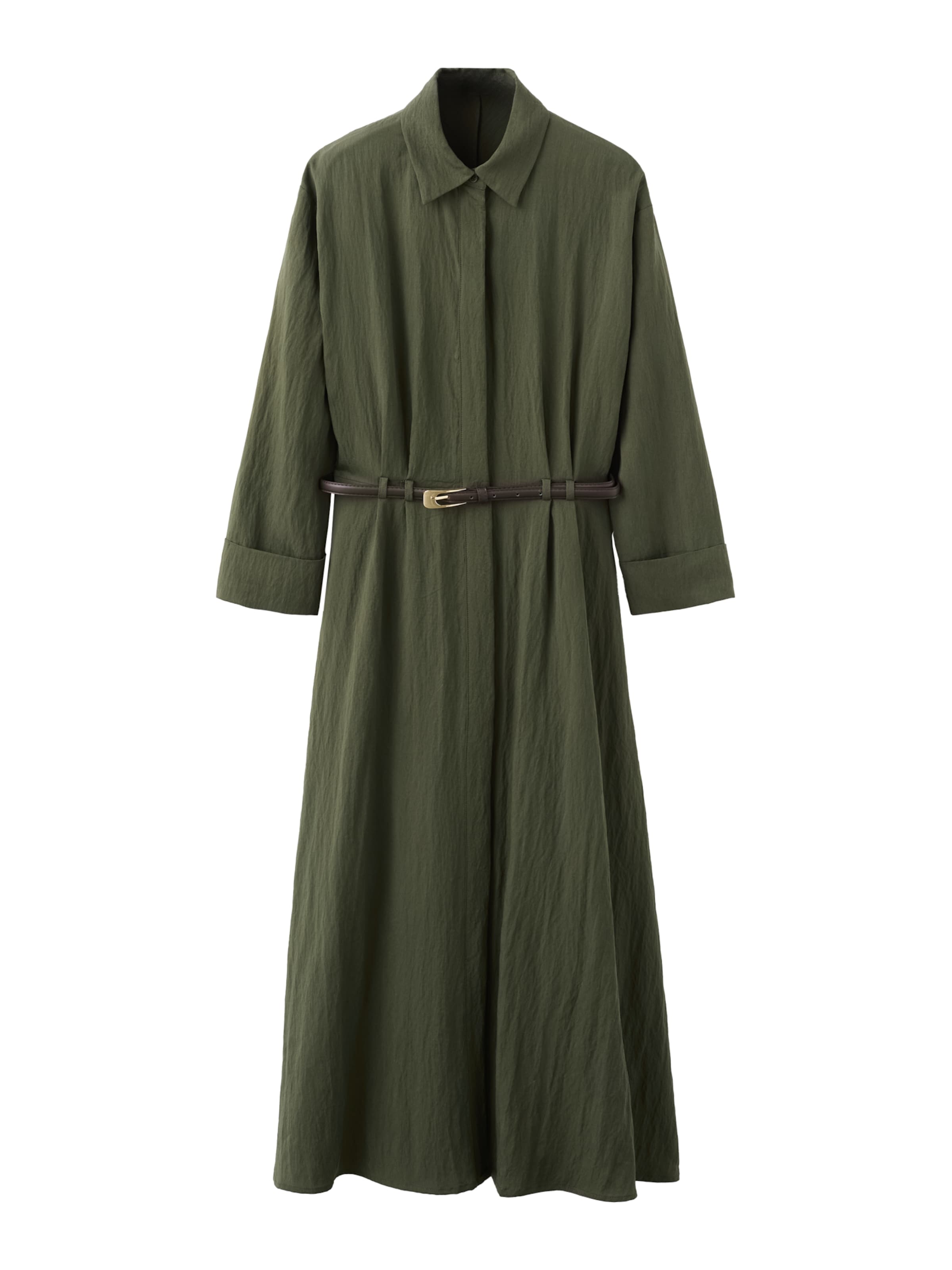 Robe-chemise 'Trecky' MANGO en vert : devant