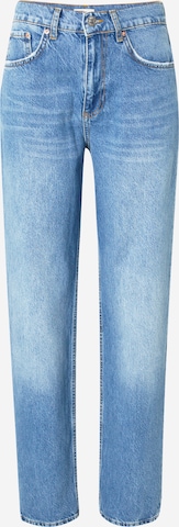 Jeans de la Gina Tricot pe albastru: față