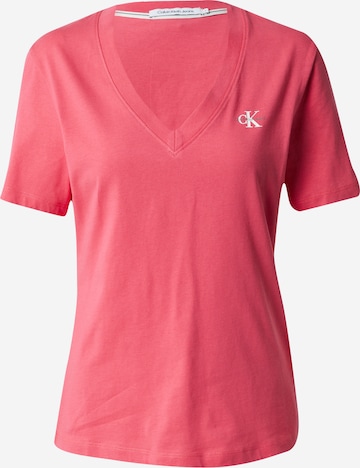 T-shirt Calvin Klein Jeans en rose : devant