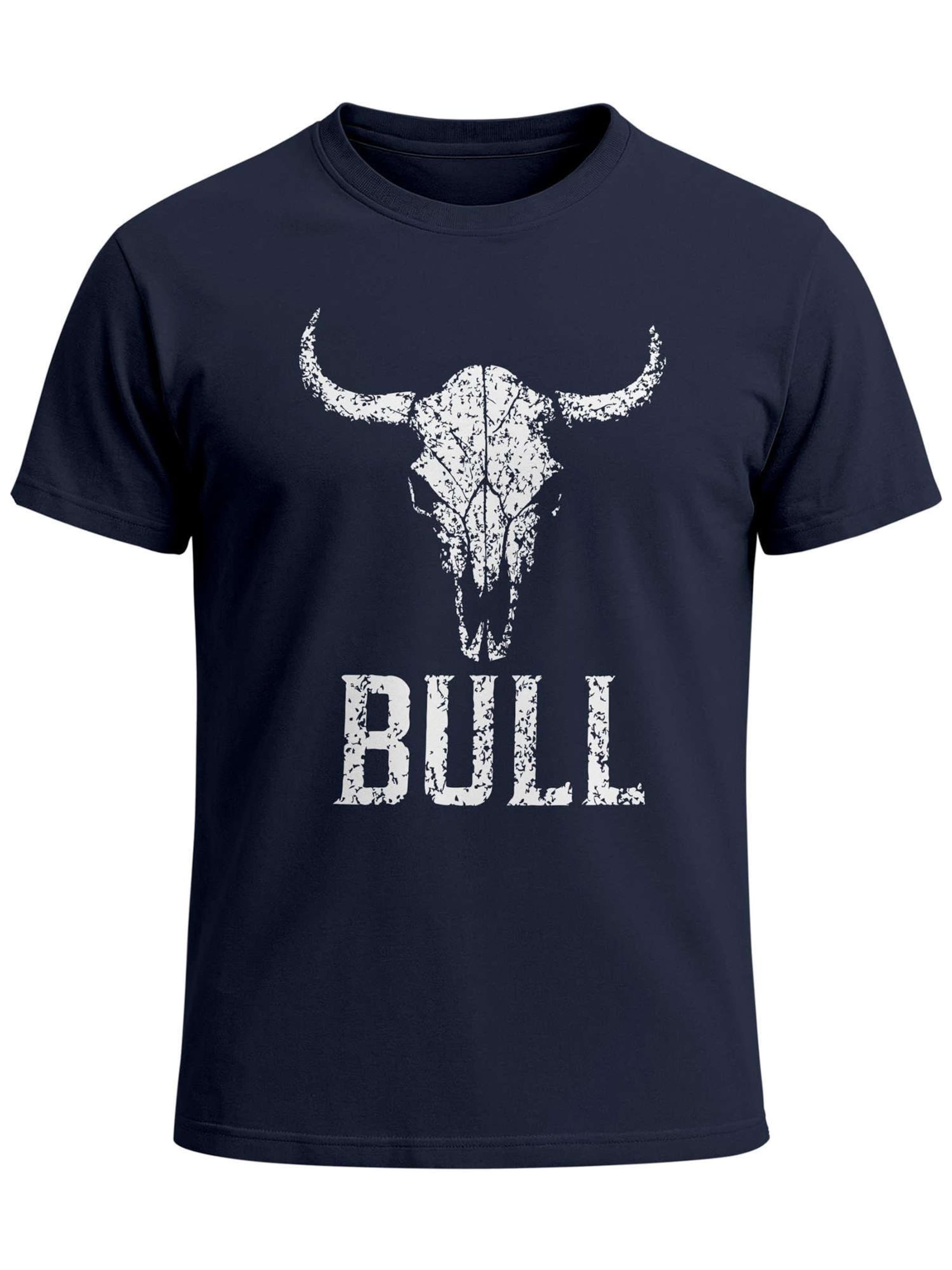 Neverless Shirt 'Bull'‌ in Blau: Vorderseite