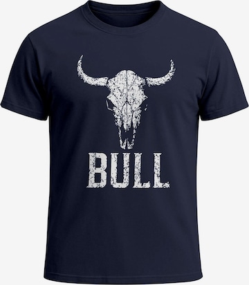 Neverless Shirt 'Bull' in Blau: Vorderseite