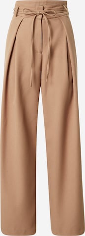 River Island Wide leg Pleat-front trousers in Beige: front