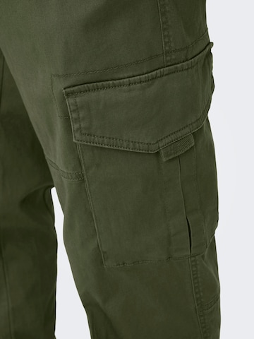 Effilé Pantalon cargo 'Dean' Only & Sons en vert
