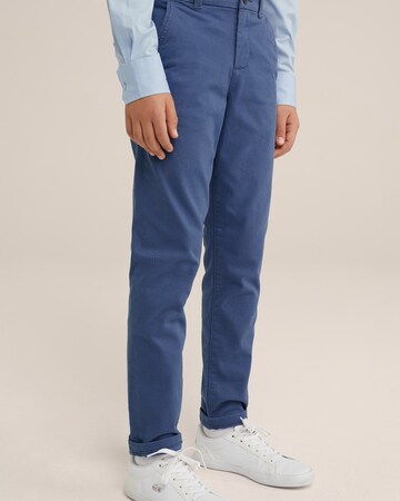 WE Fashion Slimfit Broek in Blauw