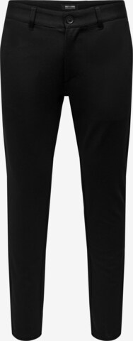 Effilé Pantalon chino Only & Sons en noir : devant