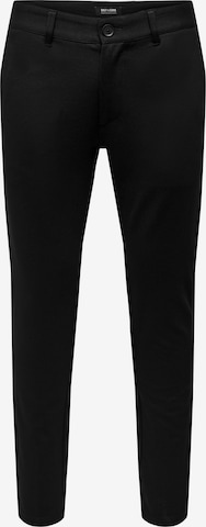 Only & Sons Tapered Chino Pants in Black: front