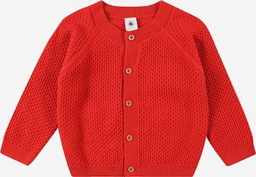 PETIT BATEAU Knit Cardigan in Red: front
