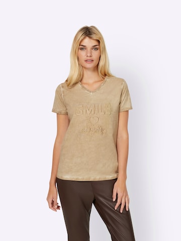 T-shirt heine en beige : devant