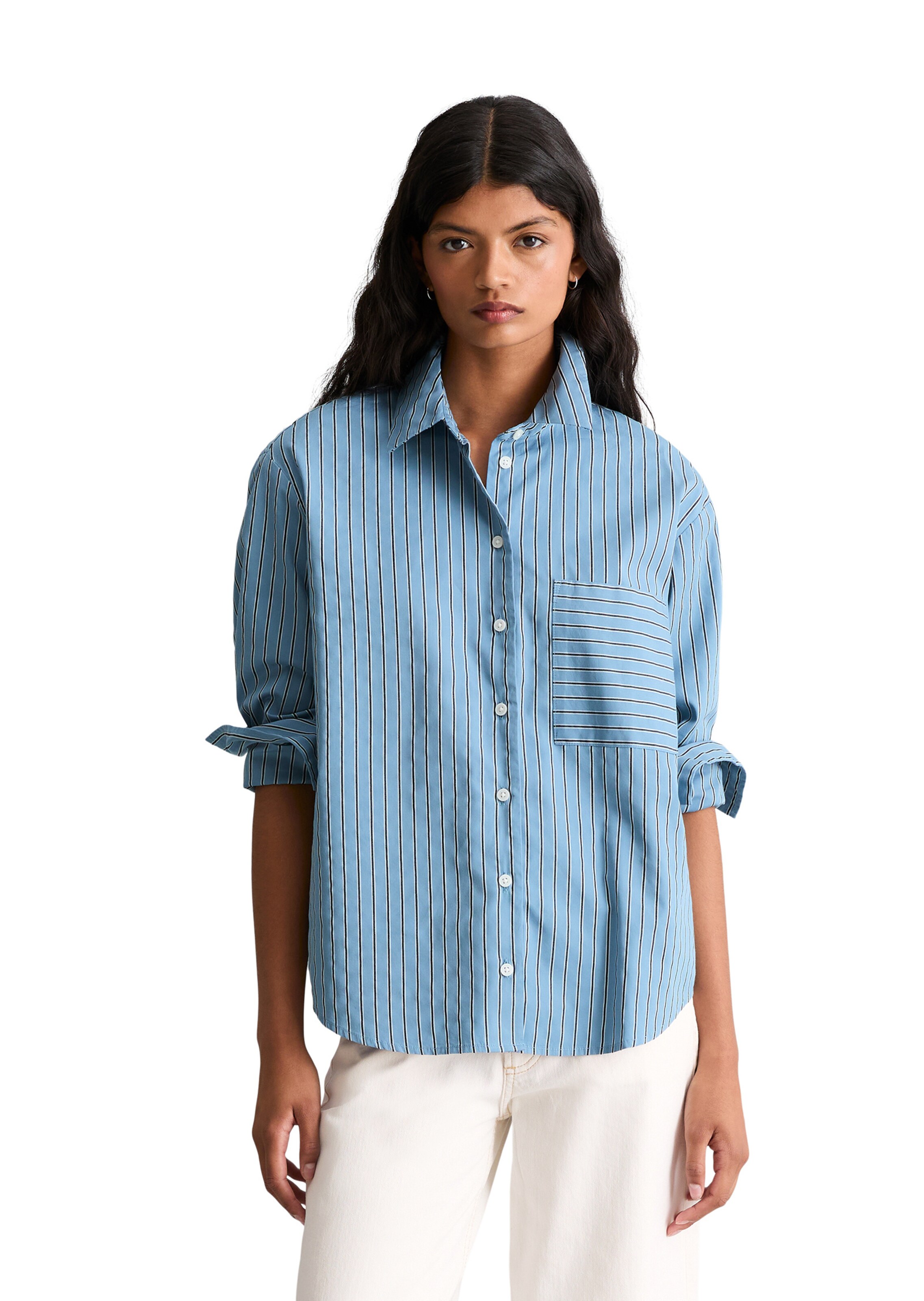 Marc O'Polo DENIM Blouse in Blauw: voorkant