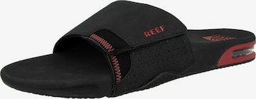 REEF Beach & Pool Shoes 'Fanning Slide' in Black: front