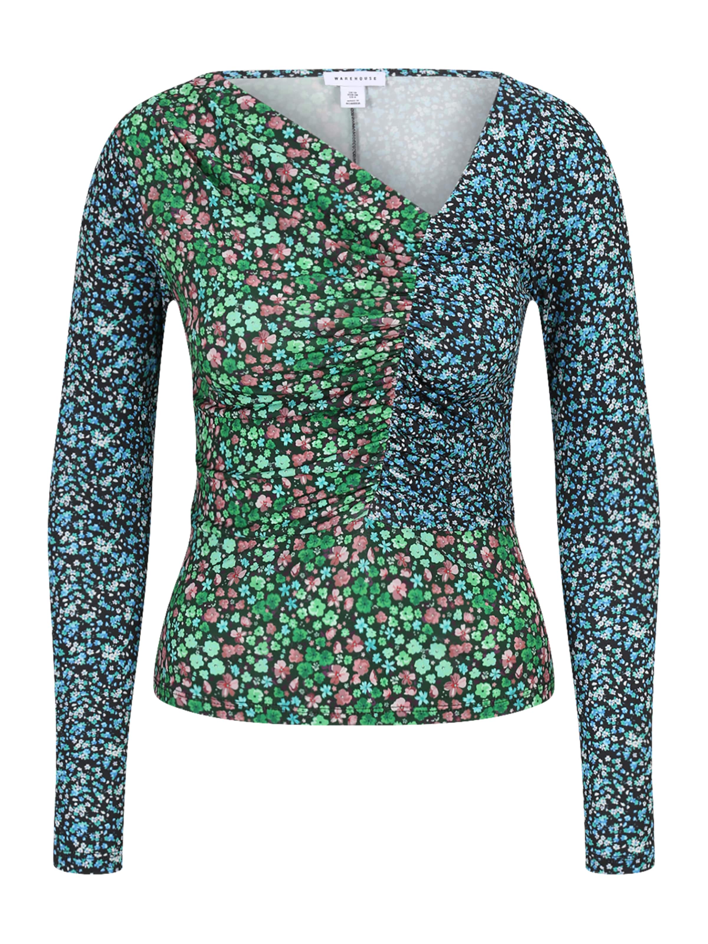 Warehouse Μπλουζάκι σε μπλε: μπροστά