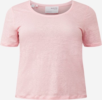 Selected Femme Curve - Camisa 'Linda' em rosa: frente