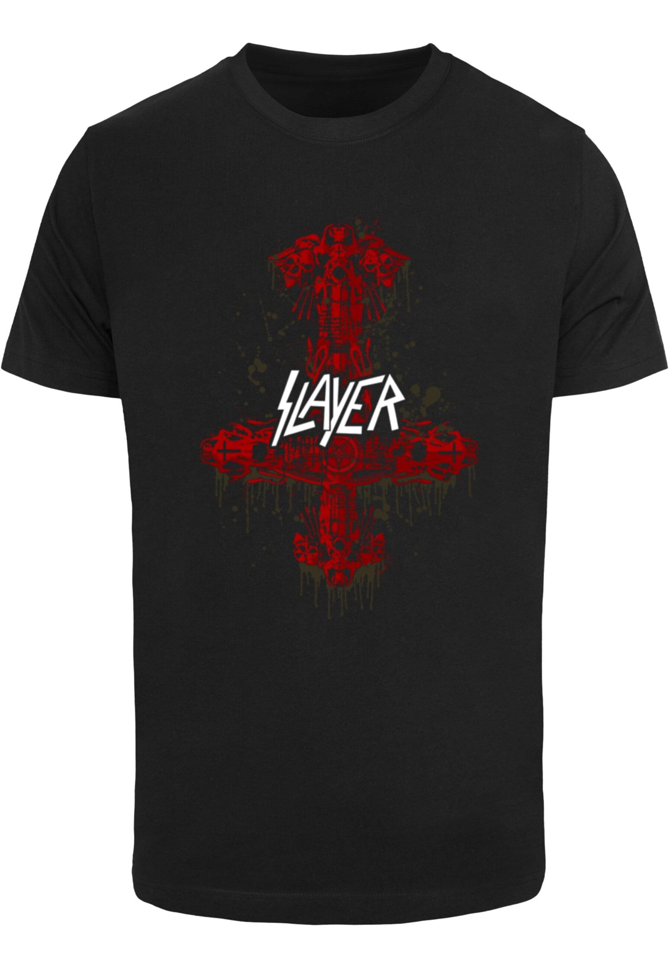 Merchcode Shirt 'SLA - Inverted Bone' in Zwart: voorkant