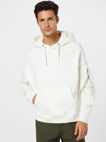 Felpa di ALPHA INDUSTRIES in bianco: frontale