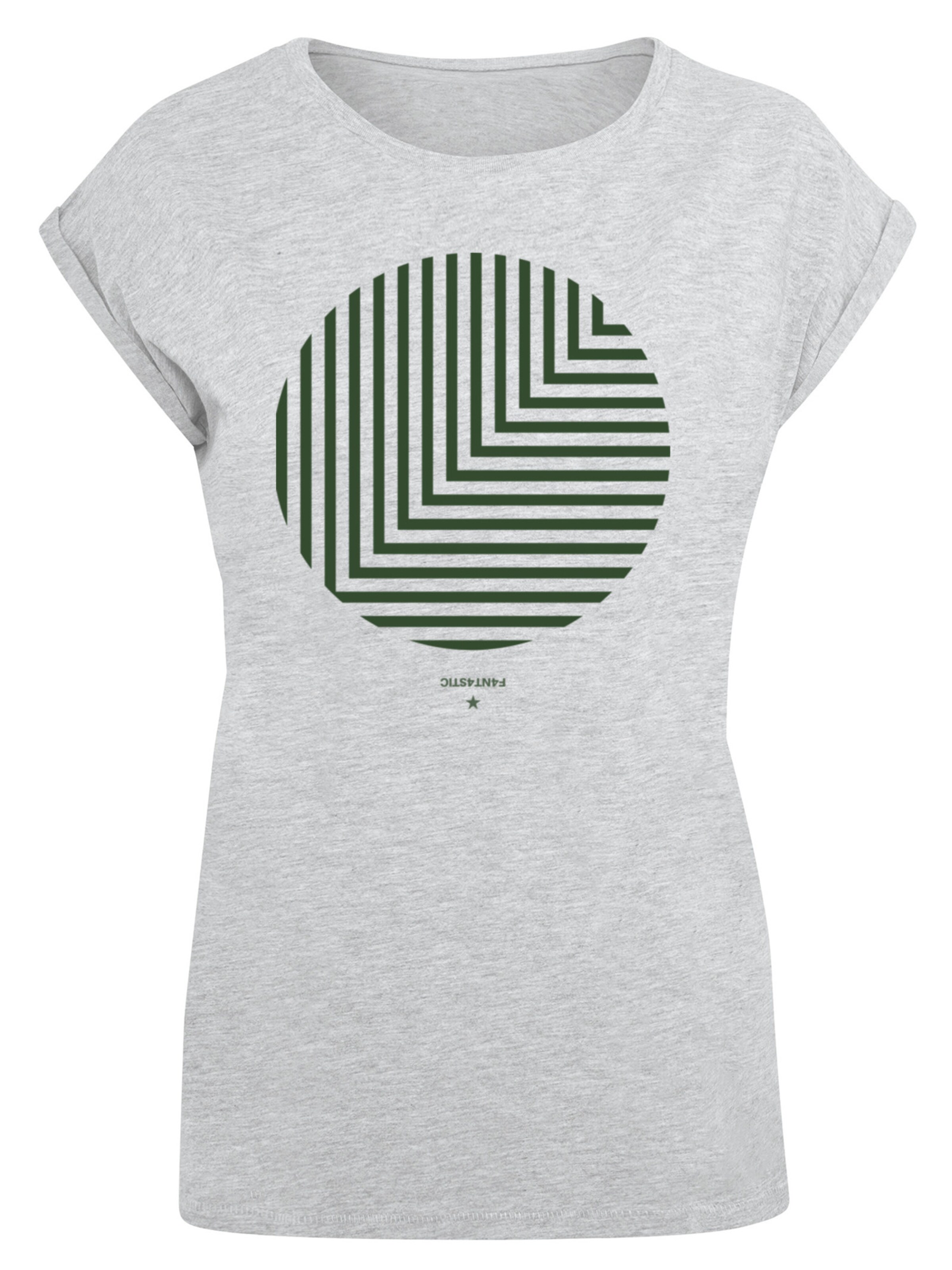 F4NT4STIC Shirt 'Geometrics' in Grijs: voorkant