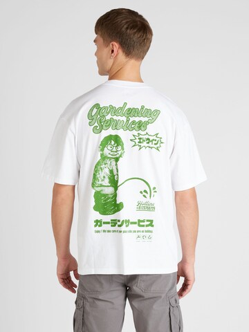 EDWIN Shirt 'Gardening Services' in White: front