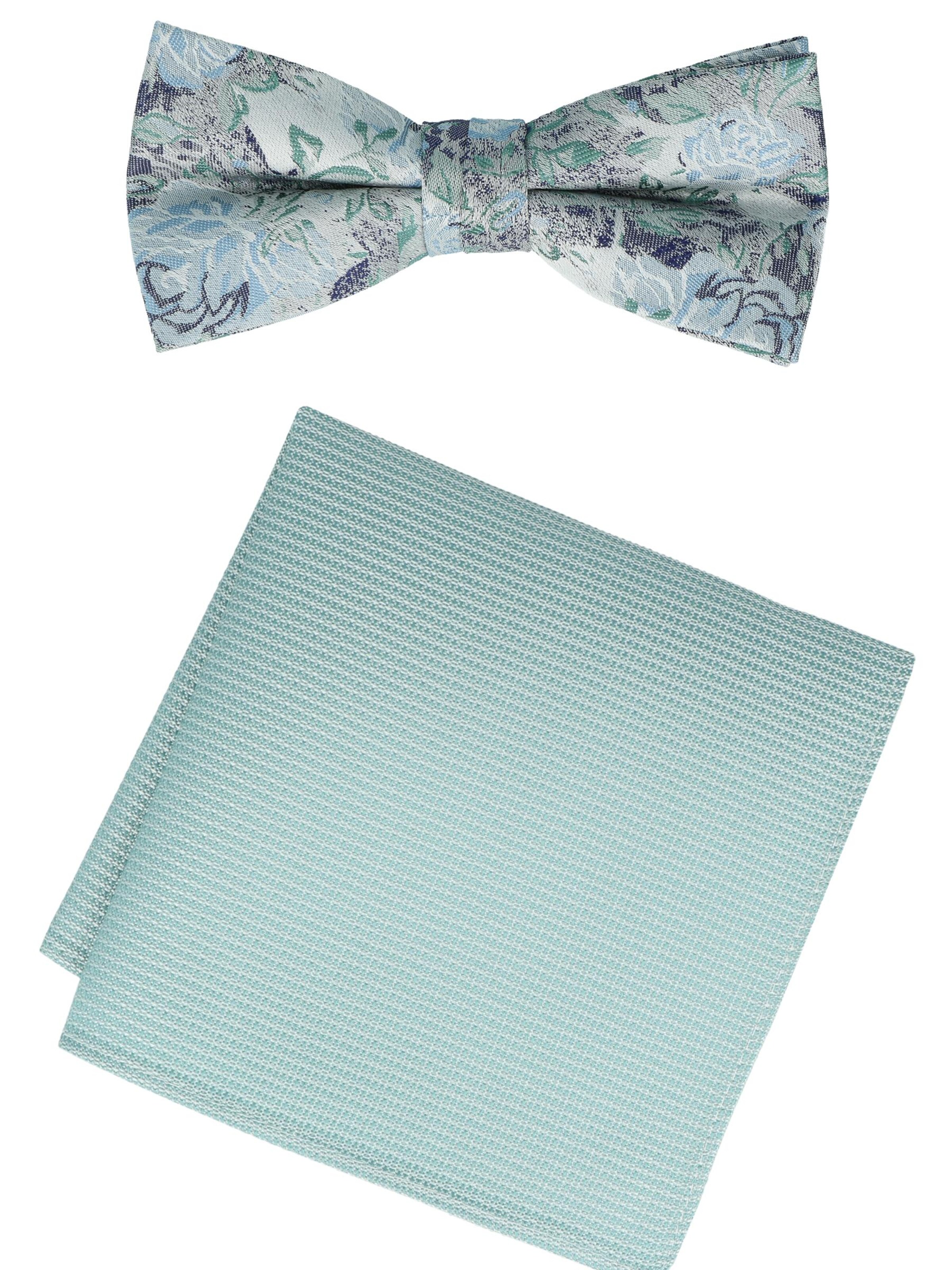 WILLEN Bow Tie 'Set Floral/ Uni' in Green: front
