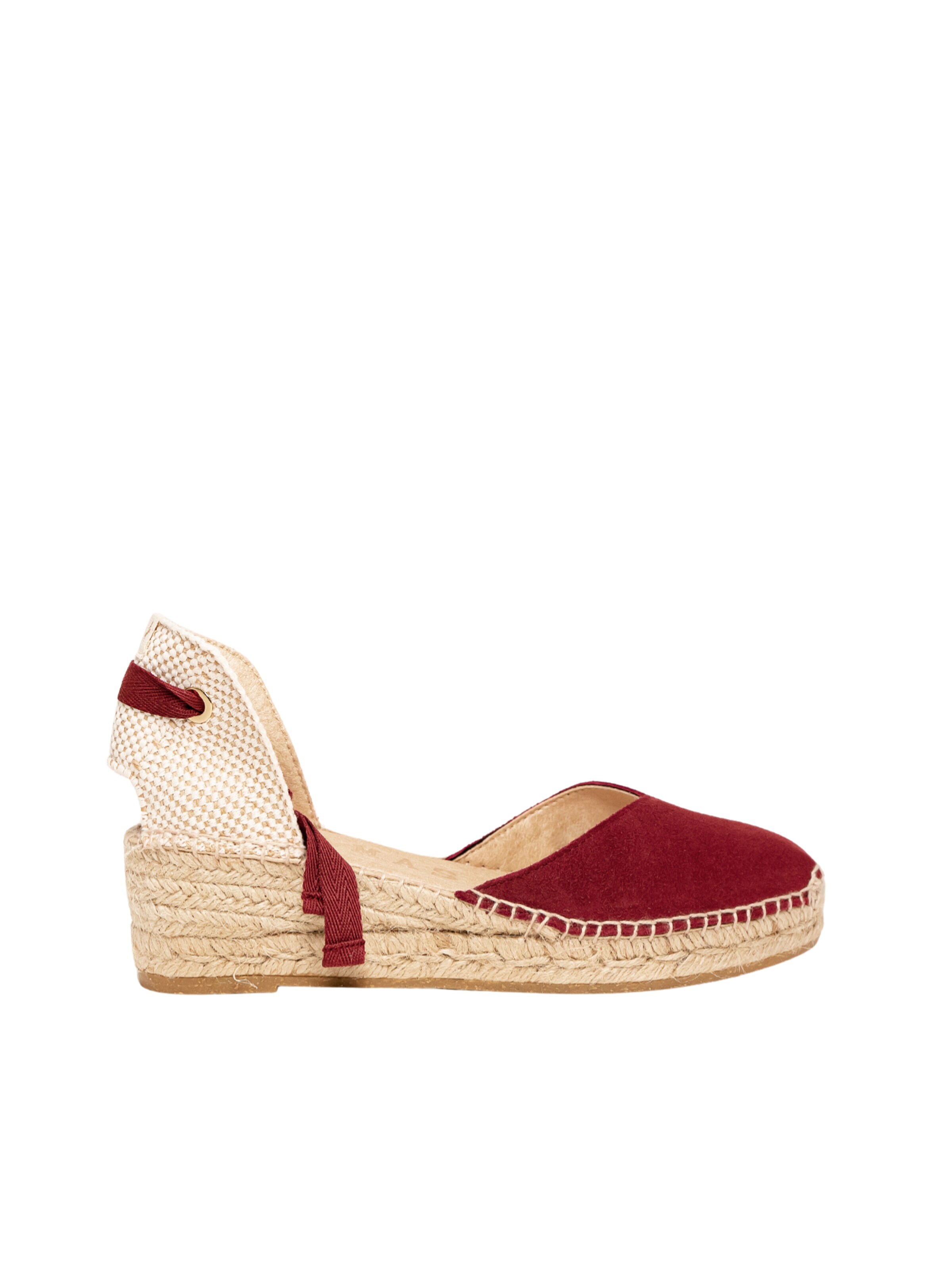 Sandalo 'Alpargata Cuña 5 cm' di Alhamas in rosso: frontale