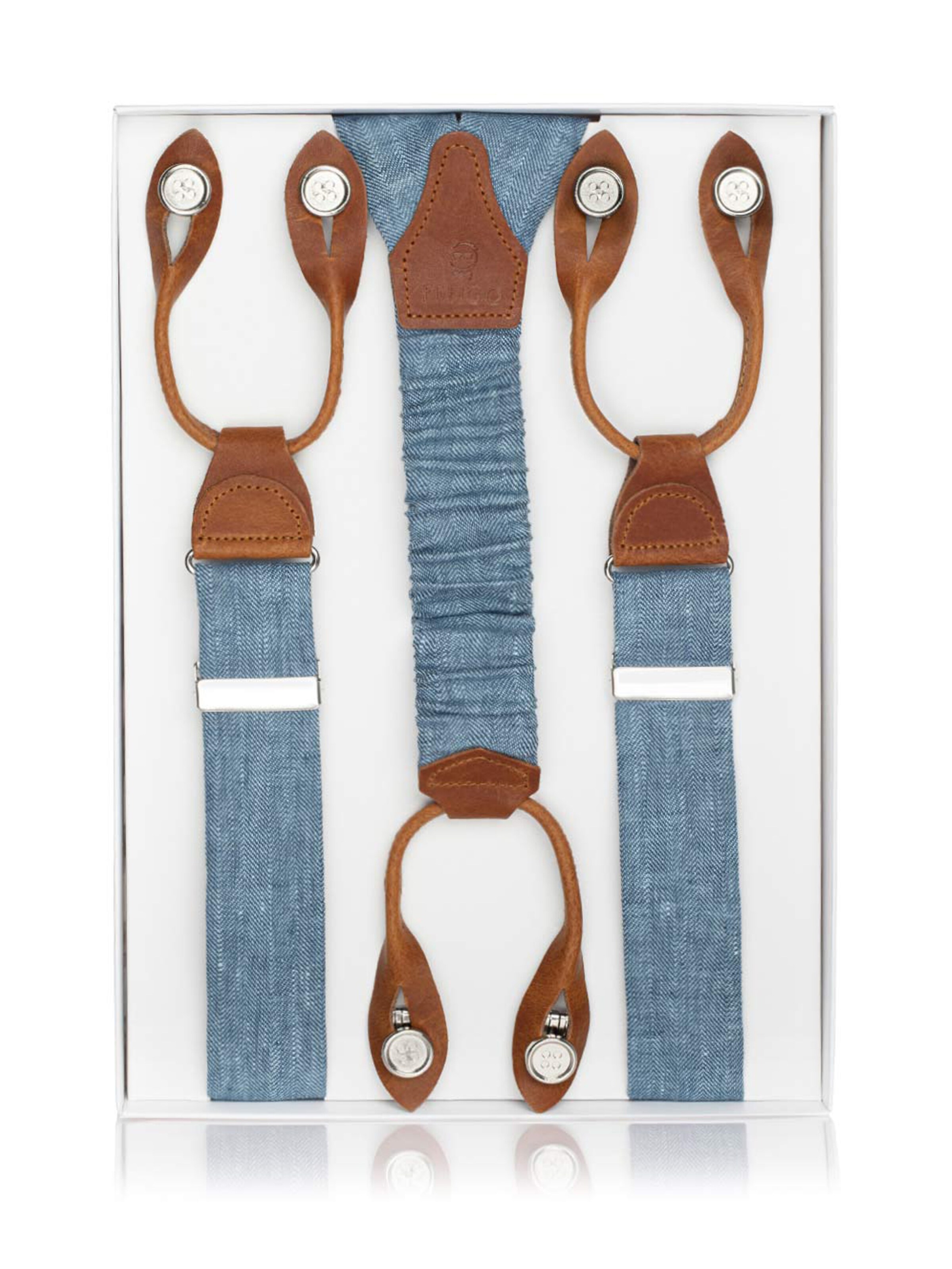 FAFIGO Suspenders 'Zio Eros' in Blue: front