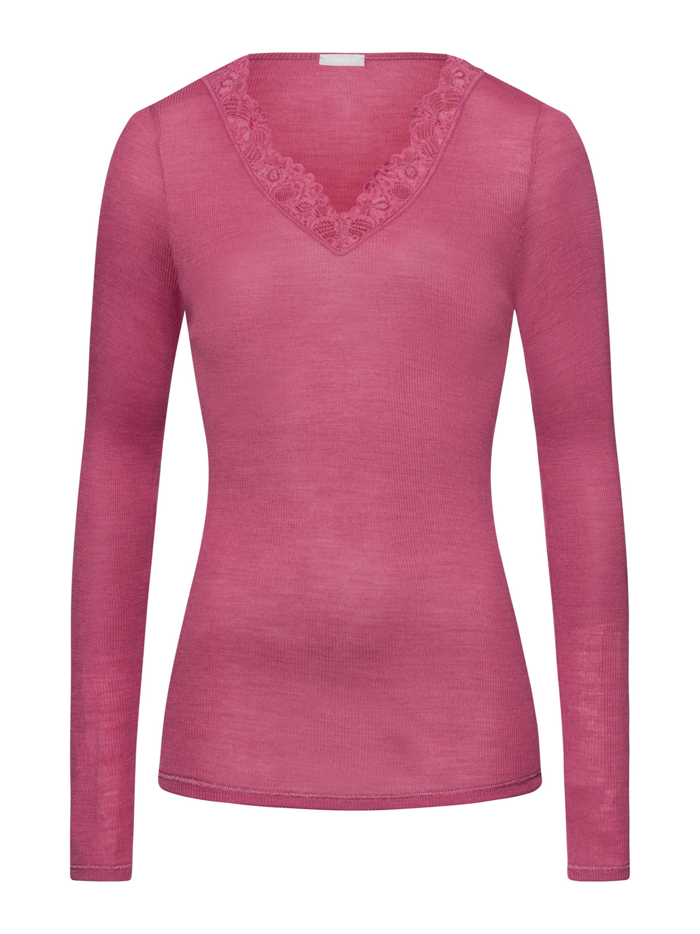 T-shirt ' Woolen Lace ' Hanro en rose : devant