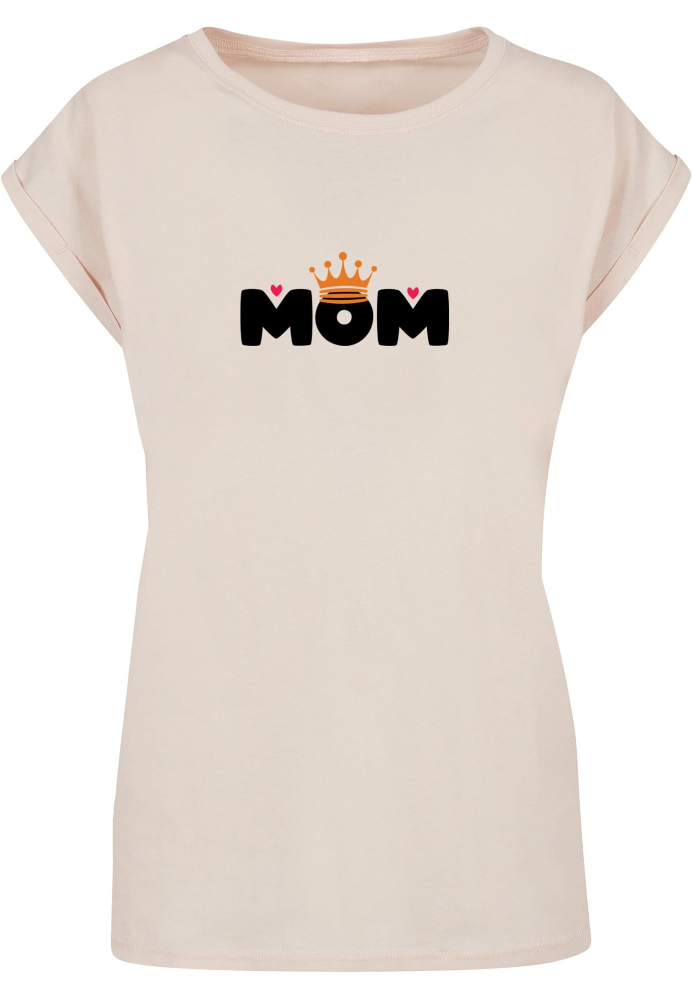 Maglietta 'Mothers Day - Queen Mom' di Merchcode in beige: frontale