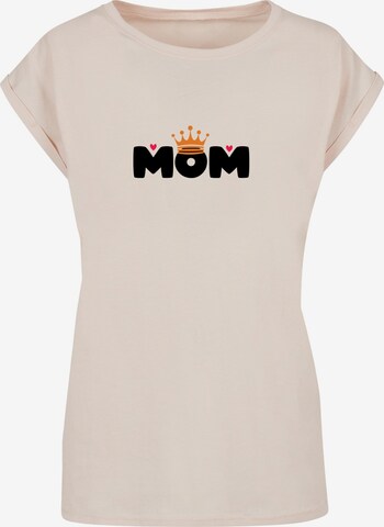 T-shirt 'Mothers Day - Queen Mom' Merchcode en beige : devant