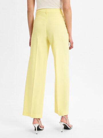 Wide Leg Pantalon à plis MORE & MORE en jaune