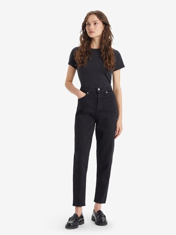 LEVI'S ® - Tapered Calças de ganga 'High Waisted Mom Jean' em preto: frente