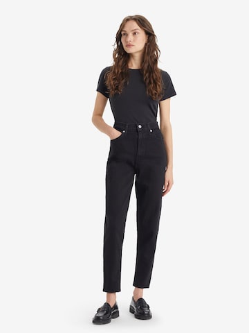 LEVI'S ® Tapered Jeans 'High Waisted Mom Jean' in Black: front